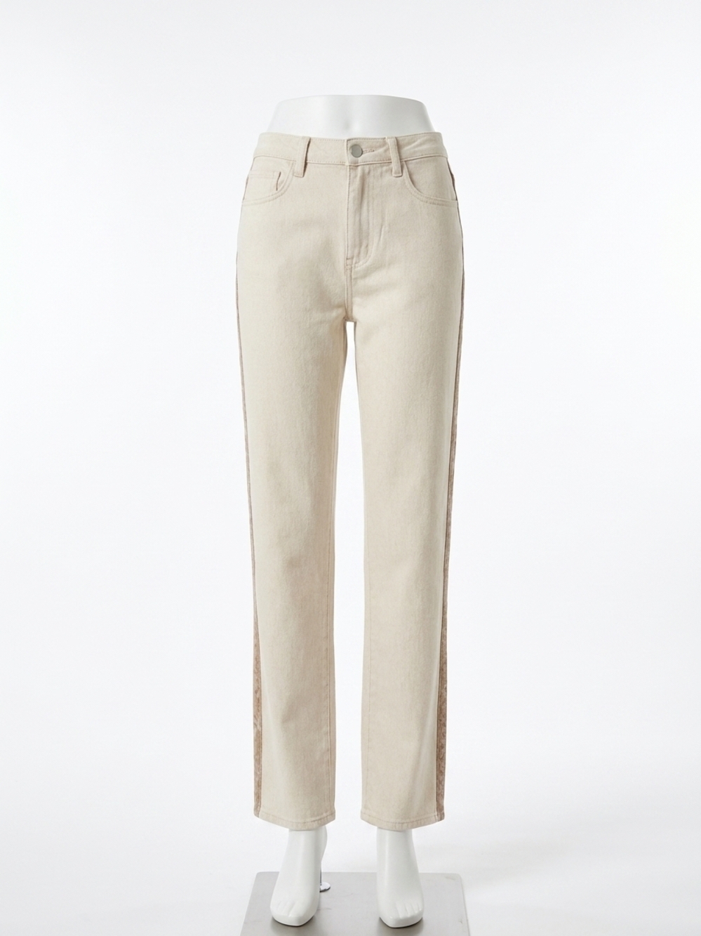 NEW L'AGENCE jones stovepipe jean with side stripe in desert tan/taupe